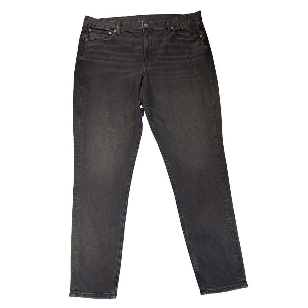 American Eagle‎ Women's 20 Black Distressed Ankle Jeans Baddie Indie Sleaze Sexy